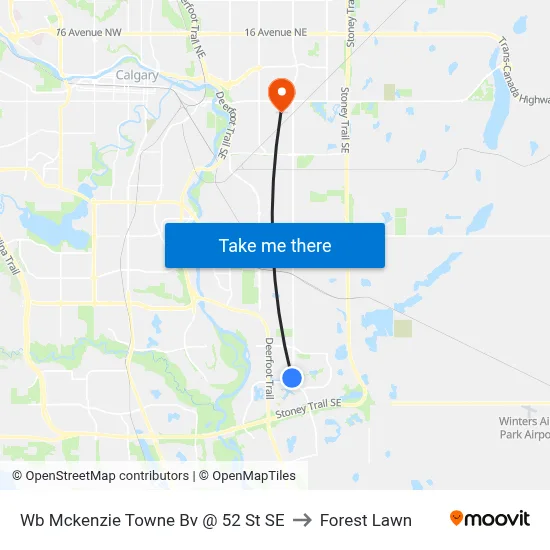 Wb Mckenzie Towne Bv @ 52 St SE to Forest Lawn map
