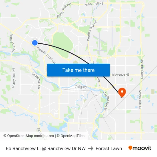 Eb Ranchview Li @ Ranchview Dr NW to Forest Lawn map