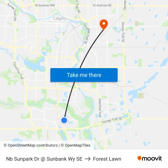 Nb Sunpark Dr @ Sunbank Wy SE to Forest Lawn map