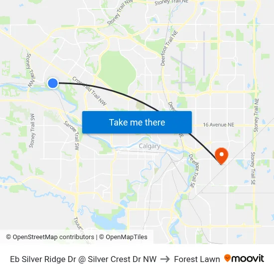 Eb Silver Ridge Dr @ Silver Crest Dr NW to Forest Lawn map