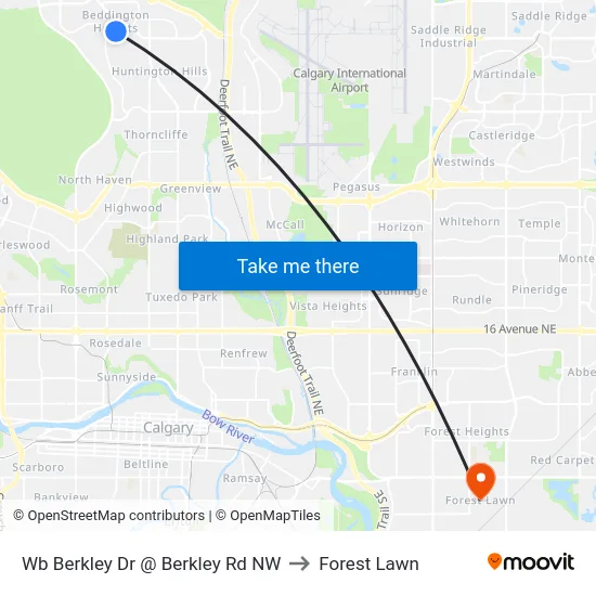 Wb Berkley Dr @ Berkley Rd NW to Forest Lawn map