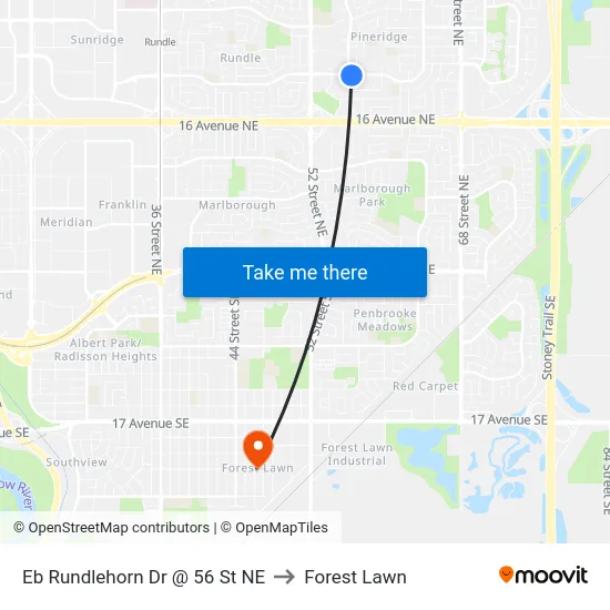 Eb Rundlehorn Dr @ 56 St NE to Forest Lawn map