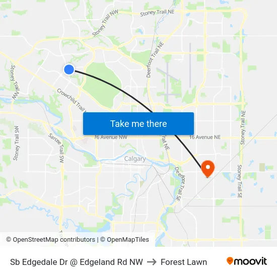 Sb Edgedale Dr @ Edgeland Rd NW to Forest Lawn map