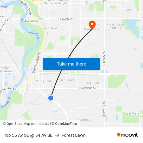 Nb 56 Av SE @ 54 Av SE to Forest Lawn map