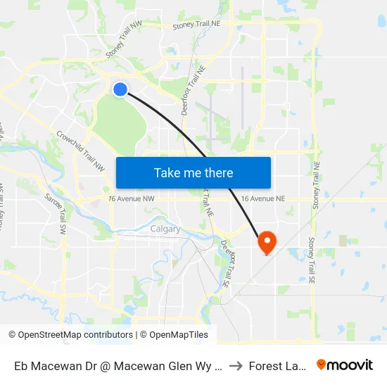 Eb Macewan Dr @ Macewan Glen Wy NW to Forest Lawn map