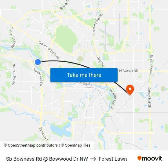 Sb Bowness Rd @ Bowwood Dr NW to Forest Lawn map