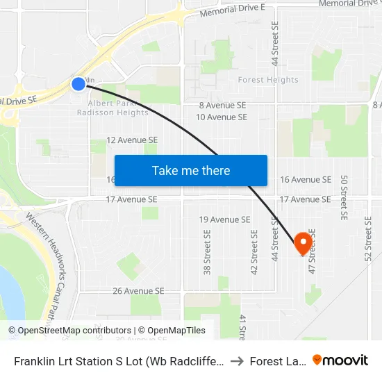 Franklin Lrt Station S Lot (Wb Radcliffe Dr Se) to Forest Lawn map