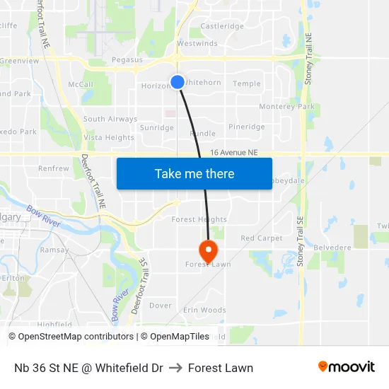 Nb 36 St NE @ Whitefield Dr to Forest Lawn map