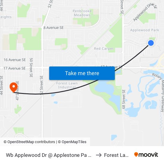 Wb Applewood Dr @ Applestone Pa SE to Forest Lawn map