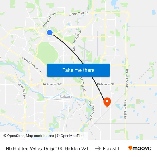 Nb Hidden Valley Dr @ 100 Hidden Vale Pl NW to Forest Lawn map