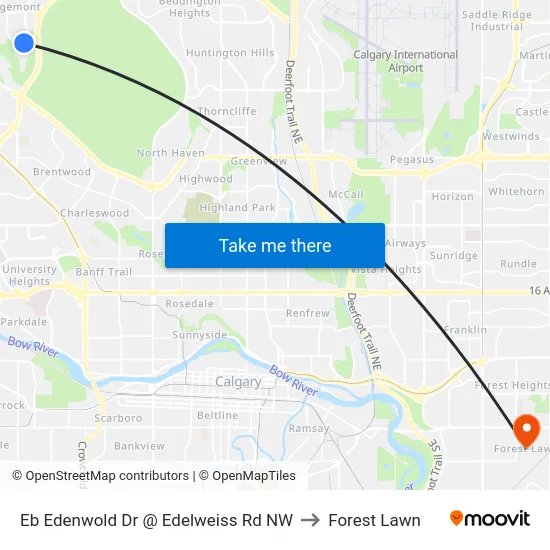 Eb Edenwold Dr @ Edelweiss Rd NW to Forest Lawn map