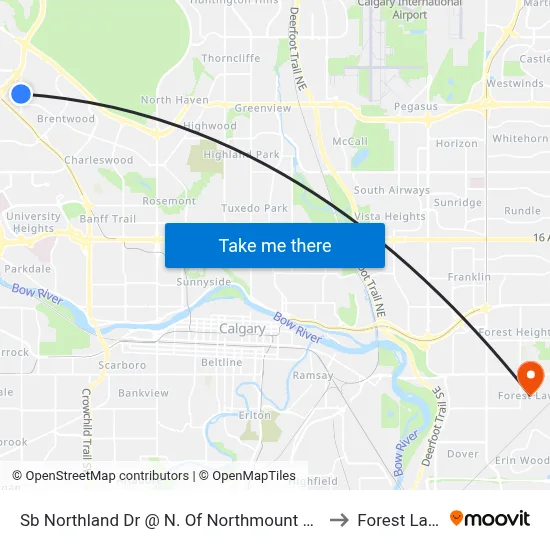 Sb Northland Dr @ N. Of Northmount Dr NW to Forest Lawn map