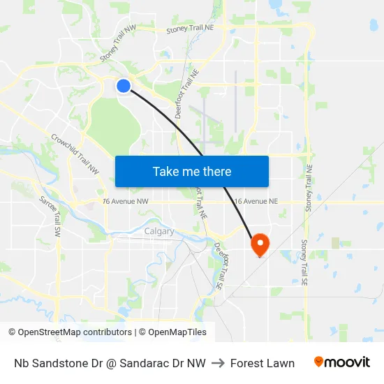 Nb Sandstone Dr @ Sandarac Dr NW to Forest Lawn map