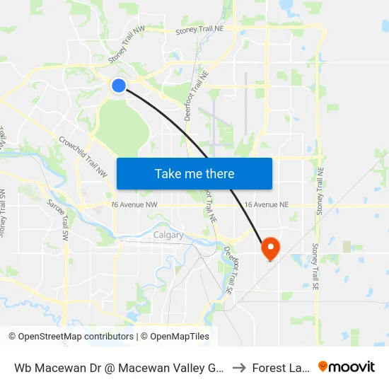 Wb Macewan Dr @ Macewan Valley Ga NW to Forest Lawn map