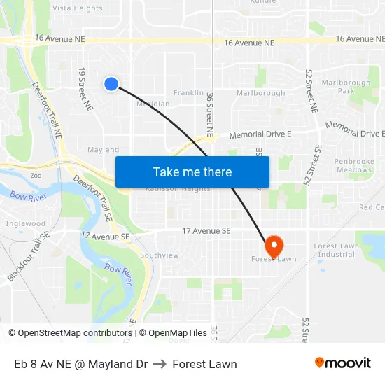 Eb 8 Av NE @ Mayland Dr to Forest Lawn map