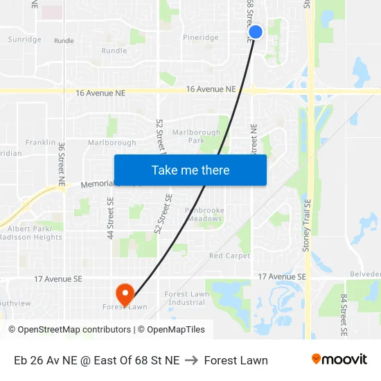 Eb 26 Av NE @ East Of 68 St NE to Forest Lawn map
