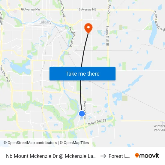 Nb Mount Mckenzie Dr @ Mckenzie Lake Bv SE to Forest Lawn map