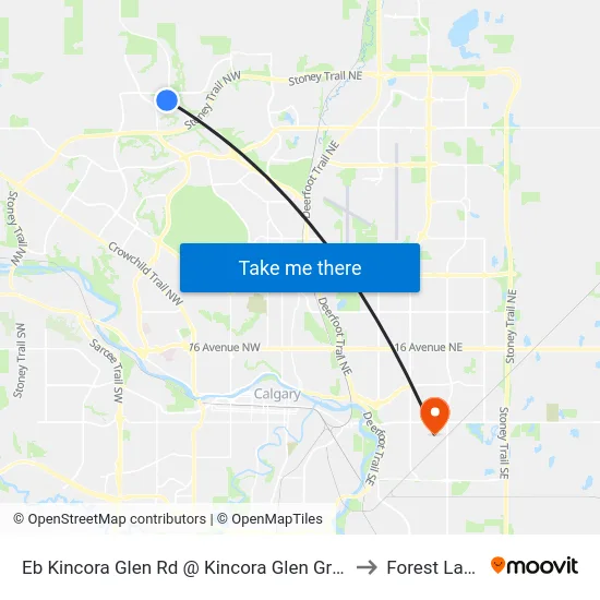 Eb Kincora Glen Rd @ Kincora Glen Gr NW to Forest Lawn map