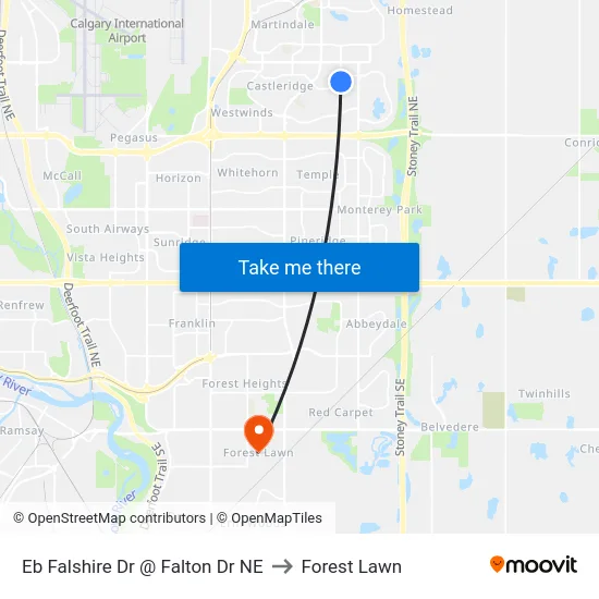 Eb Falshire Dr @ Falton Dr NE to Forest Lawn map
