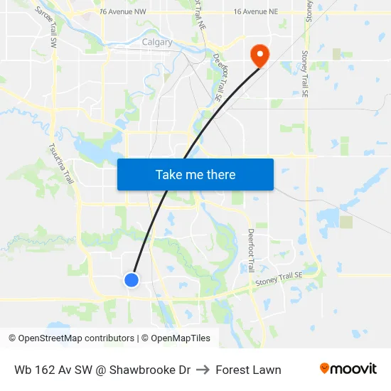 Wb 162 Av SW @ Shawbrooke Dr to Forest Lawn map