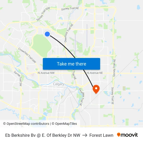 Eb Berkshire Bv @ E. Of Berkley Dr NW to Forest Lawn map