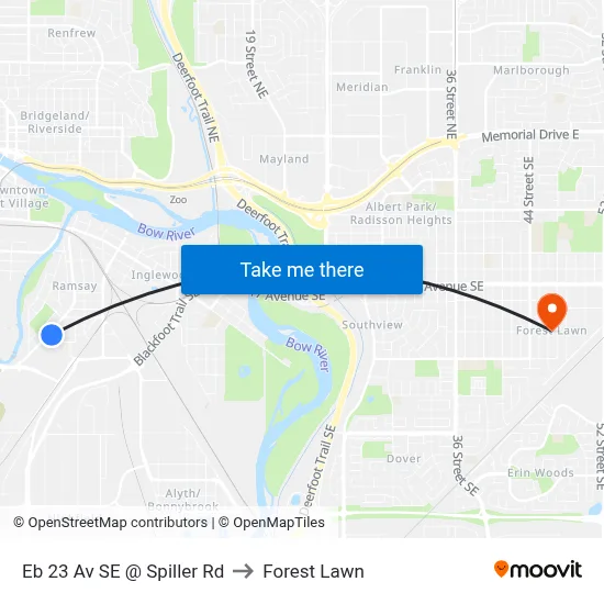 Eb 23 Av SE @ Spiller Rd to Forest Lawn map