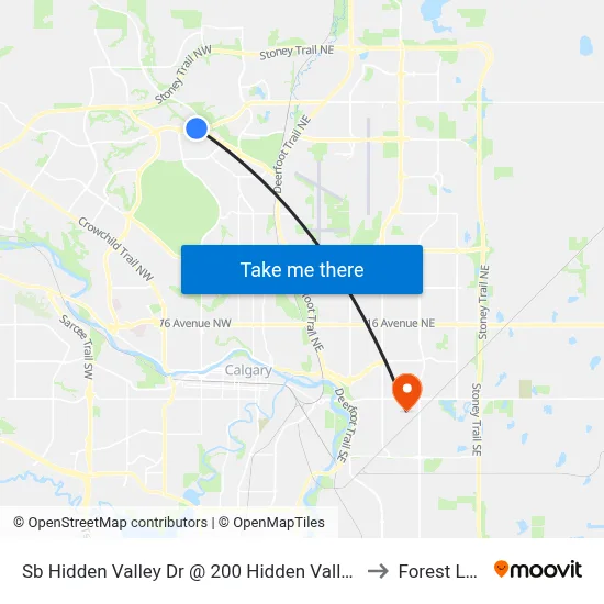 Sb Hidden Valley Dr @ 200 Hidden Valley Pl NW to Forest Lawn map
