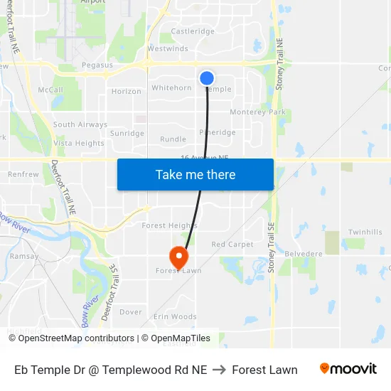 Eb Temple Dr @ Templewood Rd NE to Forest Lawn map
