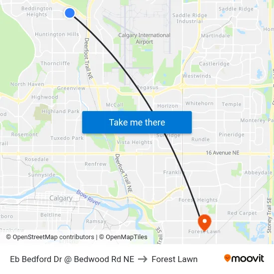 Eb Bedford Dr @ Bedwood Rd NE to Forest Lawn map