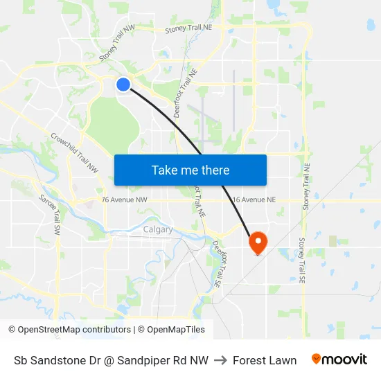 Sb Sandstone Dr @ Sandpiper Rd NW to Forest Lawn map