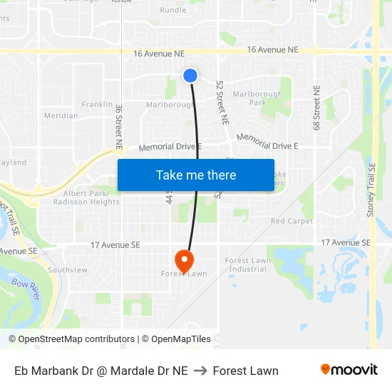 Eb Marbank Dr @ Mardale Dr NE to Forest Lawn map