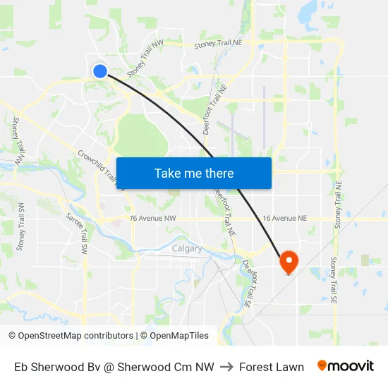 Eb Sherwood Bv @ Sherwood Cm NW to Forest Lawn map