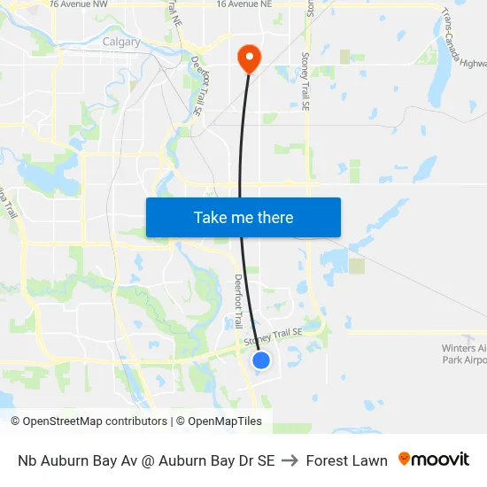 Nb Auburn Bay Av @ Auburn Bay Dr SE to Forest Lawn map