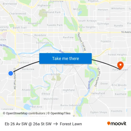 Eb 26 Av SW @ 26a St SW to Forest Lawn map