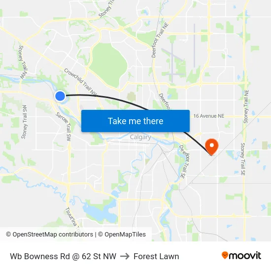 Wb Bowness Rd @ 62 St NW to Forest Lawn map