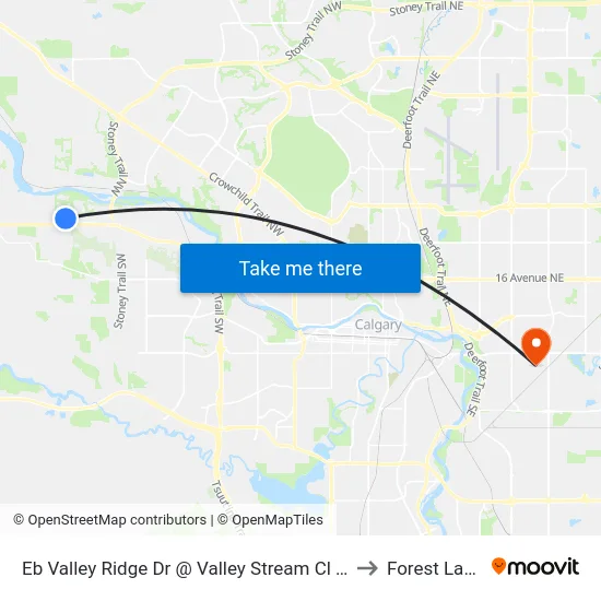 Eb Valley Ridge Dr @ Valley Stream Cl NW to Forest Lawn map