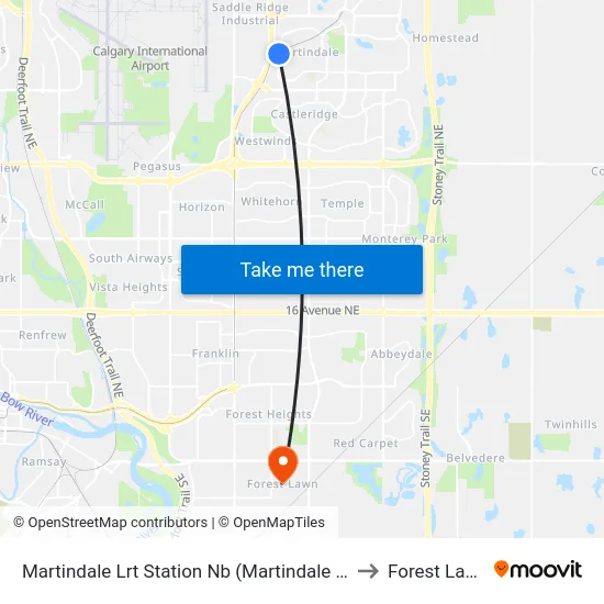 Martindale Lrt Station Nb (Martindale Bv) to Forest Lawn map