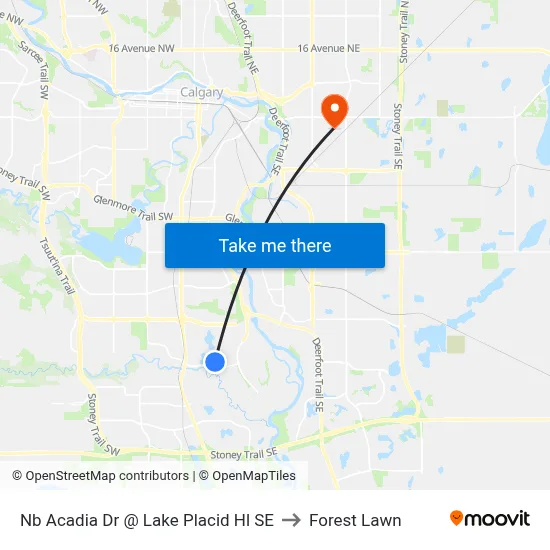 Nb Acadia Dr @ Lake Placid Hl SE to Forest Lawn map