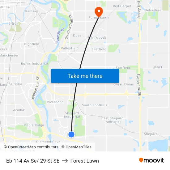 Eb 114 Av Se/ 29 St SE to Forest Lawn map