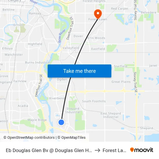 Eb Douglas Glen Bv @ Douglas Glen He SE to Forest Lawn map