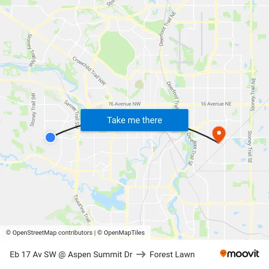 Eb 17 Av SW @ Aspen Summit Dr to Forest Lawn map