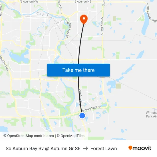Sb Auburn Bay Bv @ Autumn Gr SE to Forest Lawn map