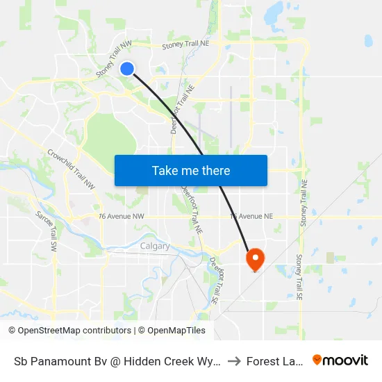 Sb Panamount Bv @ Hidden Creek Wy NW to Forest Lawn map