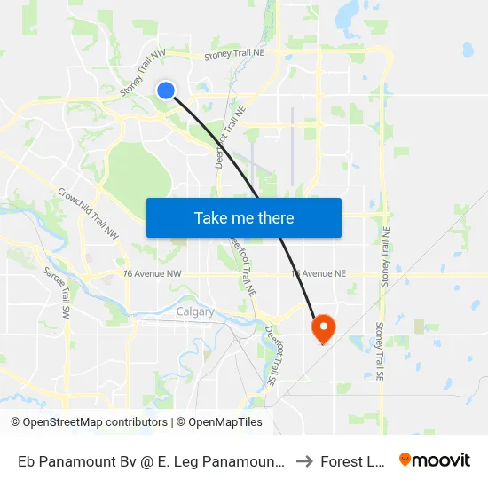 Eb Panamount Bv @ E. Leg Panamount Rd NW to Forest Lawn map