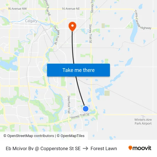 Eb Mcivor Bv @ Copperstone St SE to Forest Lawn map