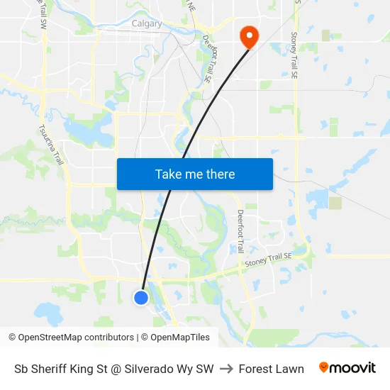 Sb Sheriff King St @ Silverado Wy SW to Forest Lawn map