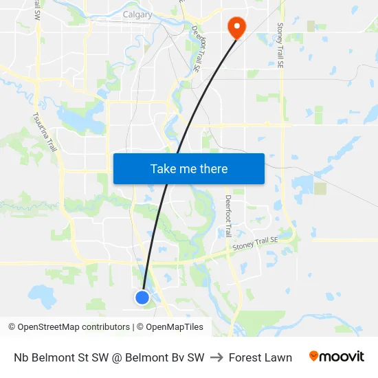Nb Belmont St SW @ Belmont Bv SW to Forest Lawn map