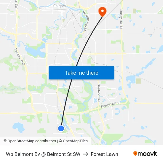 Wb Belmont Bv @ Belmont St SW to Forest Lawn map
