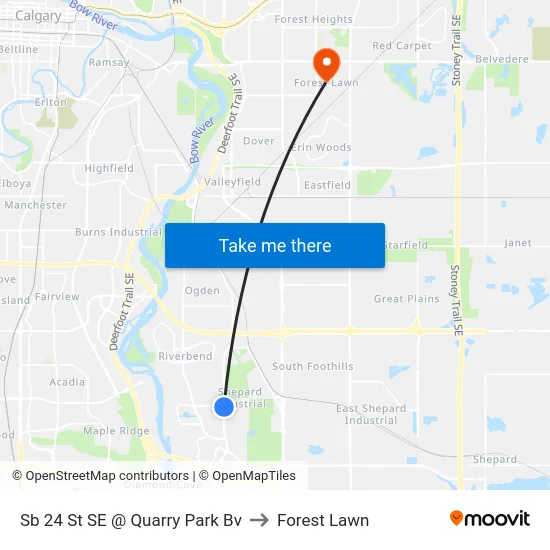 Sb 24 St SE @ Quarry Park Bv to Forest Lawn map