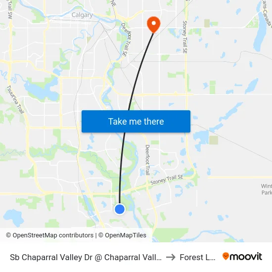 Sb Chaparral Valley Dr @ Chaparral Valley Gd SE to Forest Lawn map